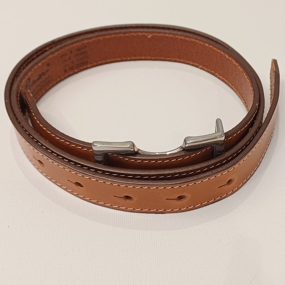 Leather belt natural colour with unusual look. Eddie Bauer.